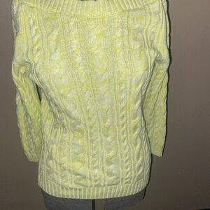 Women's Yellow Cable Knit Sweater Lands Emd S